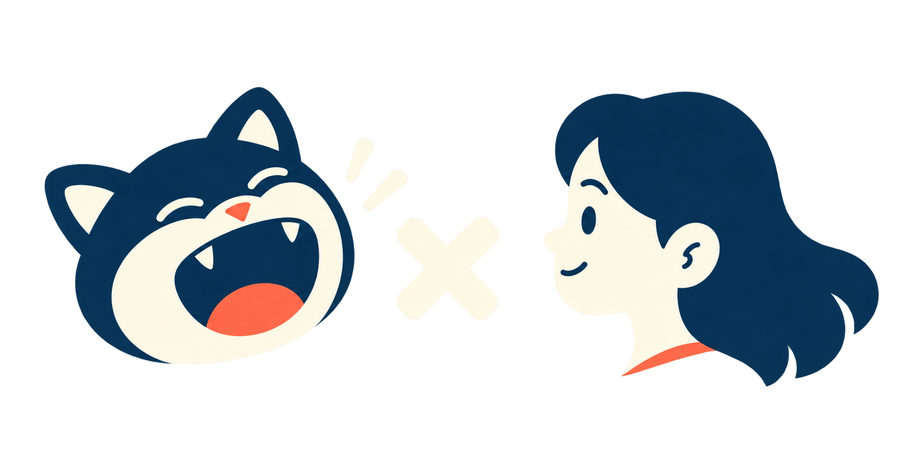 微笑的小猫与人面对面，探索智能体和人的协作